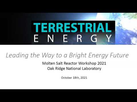 Leading the Way to a Bright Energy Future - Robin Rickman of Terrestrial Energy @ ORNL MSRW 2021