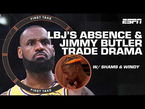 Stephen A. QUESTIONS LeBron James&#039; Lakers absence + Jimmy Butler TRADE TALKS explained | First Take