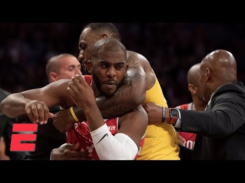 Chris Paul, Rajon Rondo and Brandon Ingram ejected after Rockets and Lakers fight | NBA Highlights