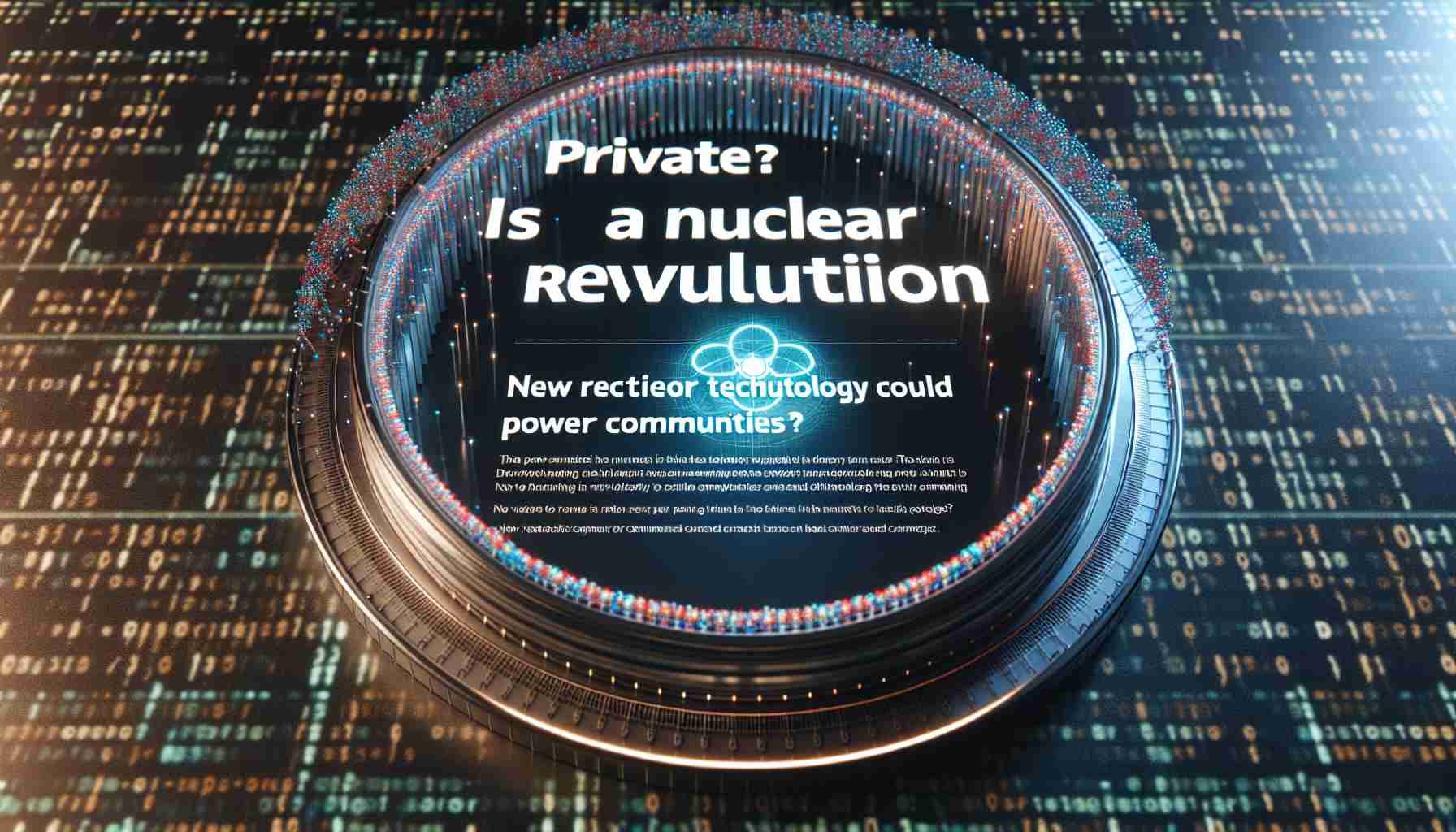 Is a Nuclear Revolution Coming? New reactor technology could power communities